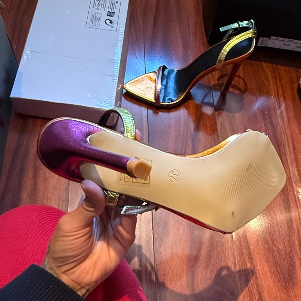 Iridescent Multicolor Stiletto Sandals - Women - Picture 6 of 9